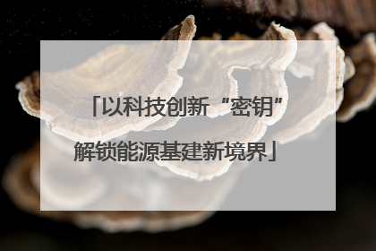 以科技创新“密钥”解锁能源基建新境界