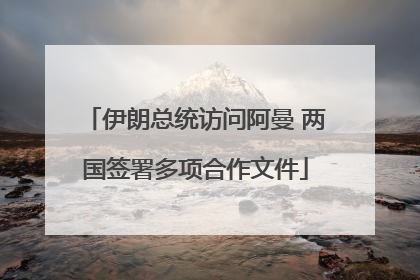 伊朗总统访问阿曼 两国签署多项合作文件