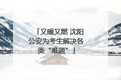 又暖又燃 沈阳公安为考生解决各类“难题”