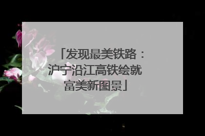 发现最美铁路：沪宁沿江高铁绘就富美新图景