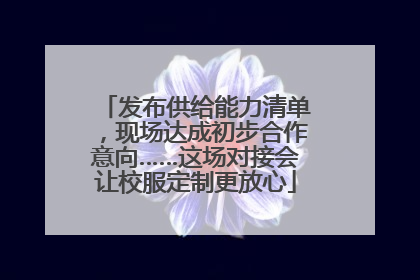 发布供给能力清单，现场达成初步合作意向……这场对接会让校服定制更放心