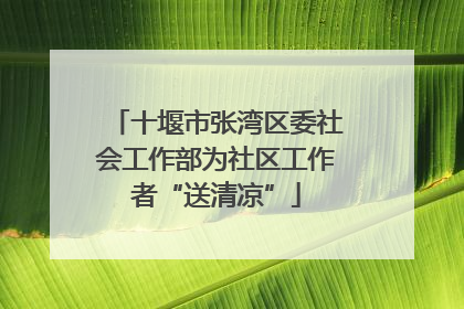 十堰市张湾区委社会工作部为社区工作者“送清凉”