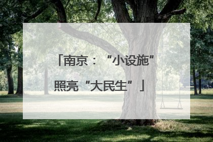 南京：“小设施”照亮“大民生”