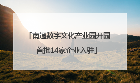 南通数字文化产业园开园 首批14家企业入驻