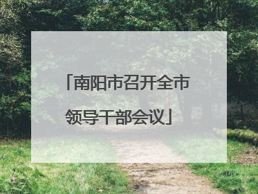 南阳市召开全市领导干部会议