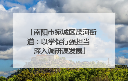 南阳市宛城区溧河街道：以学促行强担当 深入调研谋发展