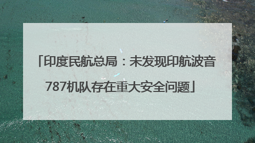 印度民航总局：未发现印航波音787机队存在重大安全问题