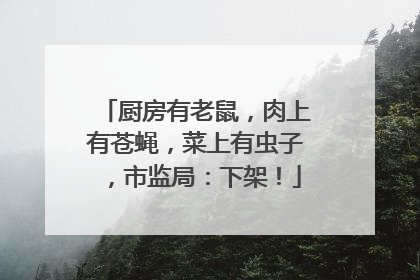 厨房有老鼠，肉上有苍蝇，菜上有虫子，市监局：下架！
