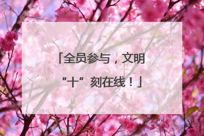 全员参与，文明“十”刻在线！