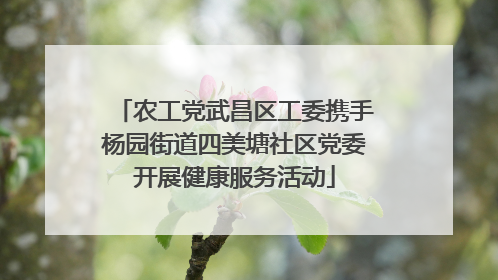 农工党武昌区工委携手杨园街道四美塘社区党委开展健康服务活动