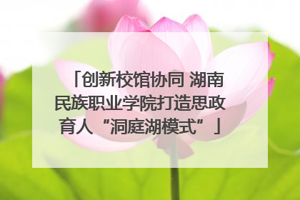 创新校馆协同 湖南民族职业学院打造思政育人“洞庭湖模式”