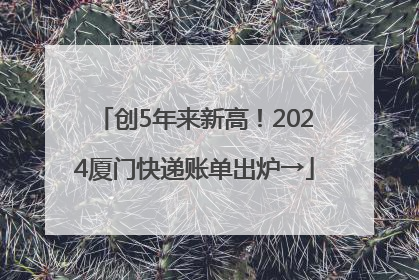 创5年来新高！2024厦门快递账单出炉→