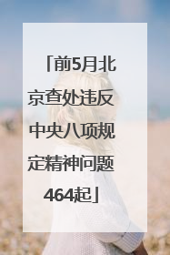 前5月北京查处违反中央八项规定精神问题464起