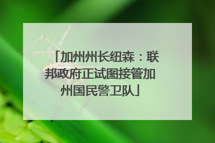 加州州长纽森：联邦政府正试图接管加州国民警卫队