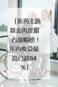 医药主题基金再度霸占涨幅榜！年内收益最高已超84%