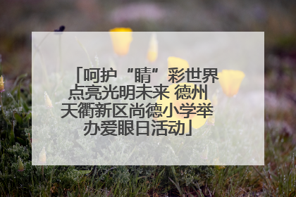呵护“睛”彩世界点亮光明未来 德州天衢新区尚德小学举办爱眼日活动