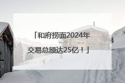 和府捞面2024年交易总额达25亿！