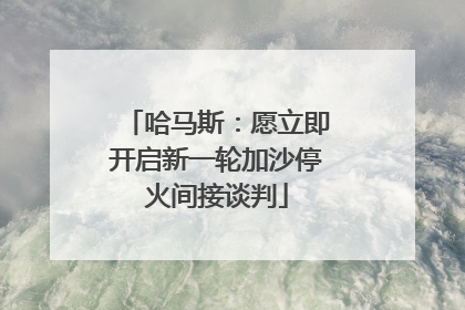 哈马斯：愿立即开启新一轮加沙停火间接谈判