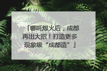 哪吒爆火后，成都再出大招！打造更多现象级“成都造”