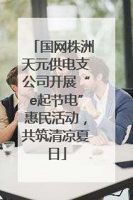 国网株洲天元供电支公司开展“e起节电”惠民活动，共筑清凉夏日