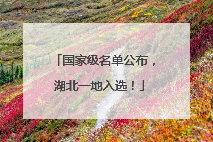 国家级名单公布，湖北一地入选！