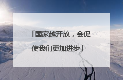 国家越开放，会促使我们更加进步
