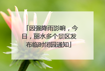 因强降雨影响，今日，丽水多个景区发布临时闭园通知
