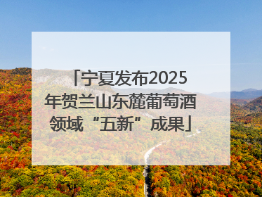 宁夏发布2025年贺兰山东麓葡萄酒领域“五新”成果