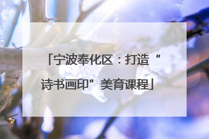 宁波奉化区：打造“诗书画印”美育课程