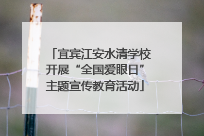 宜宾江安水清学校开展“全国爱眼日”主题宣传教育活动