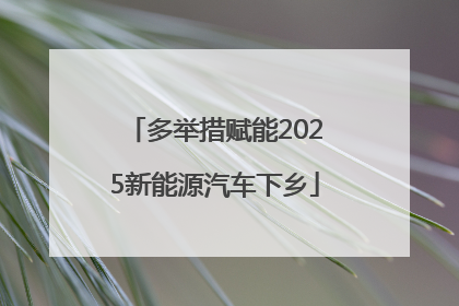 多举措赋能2025新能源汽车下乡