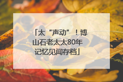 太“声动”！博山石老太太80年记忆见闻存档