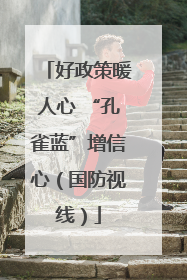 好政策暖人心 “孔雀蓝”增信心（国防视线）