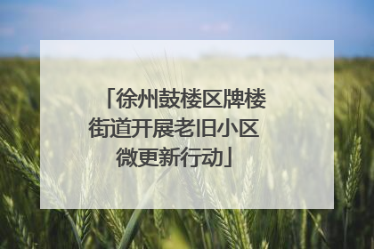 徐州鼓楼区牌楼街道开展老旧小区微更新行动