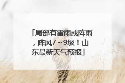 局部有雷雨或阵雨，阵风7～9级！山东最新天气预报