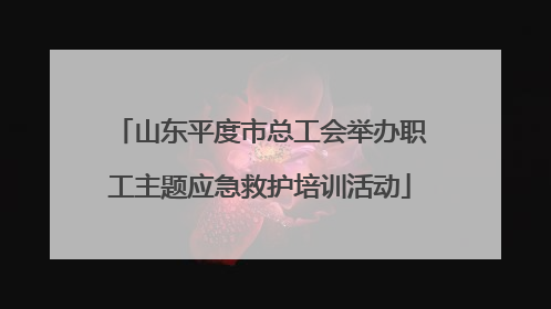 山东平度市总工会举办职工主题应急救护培训活动