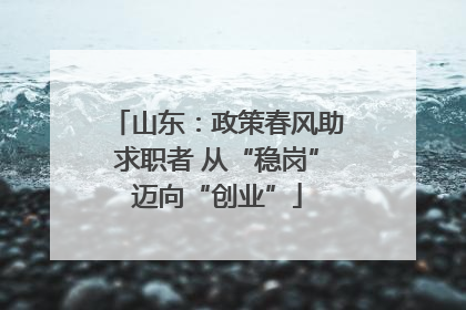 山东：政策春风助求职者 从“稳岗”迈向“创业”