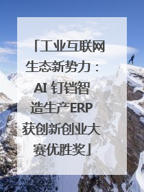 工业互联网生态新势力：AI 钉铛智造生产ERP获创新创业大赛优胜奖