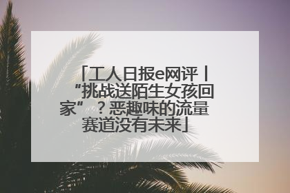 工人日报e网评丨“挑战送陌生女孩回家”？恶趣味的流量赛道没有未来