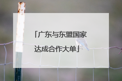 广东与东盟国家达成合作大单