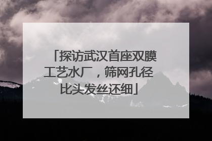 探访武汉首座双膜工艺水厂，筛网孔径比头发丝还细