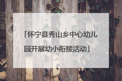 怀宁县秀山乡中心幼儿园开展幼小衔接活动