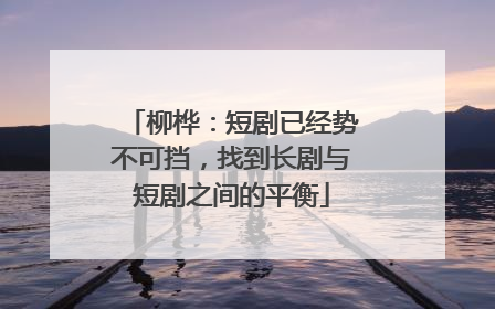 柳桦：短剧已经势不可挡，找到长剧与短剧之间的平衡