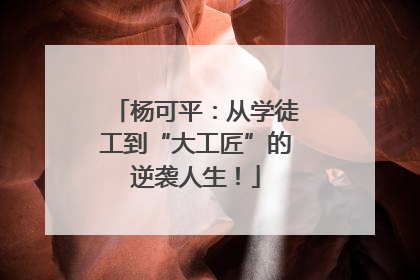 杨可平：从学徒工到“大工匠”的逆袭人生！