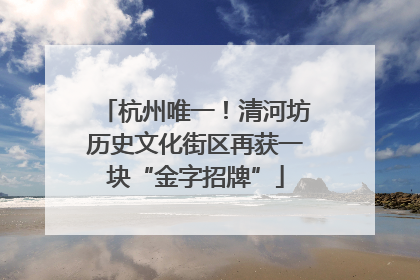 杭州唯一！清河坊历史文化街区再获一块“金字招牌”