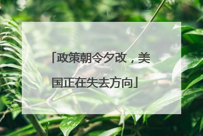 政策朝令夕改，美国正在失去方向