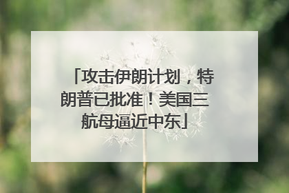 攻击伊朗计划，特朗普已批准！美国三航母逼近中东