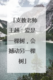 支教老师王越：爱是一棵树，会撼动另一棵树