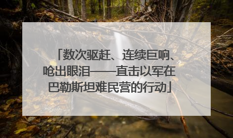 数次驱赶、连续巨响、呛出眼泪——直击以军在巴勒斯坦难民营的行动