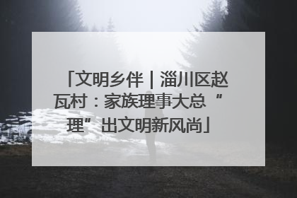 文明乡伴｜淄川区赵瓦村：家族理事大总“理”出文明新风尚